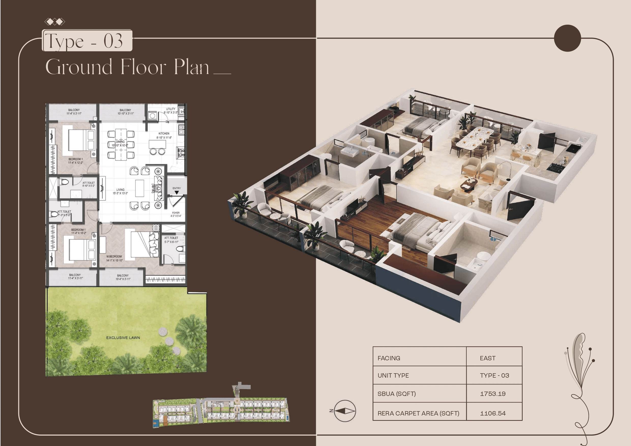 Unit plan - 1106 sq.ft.