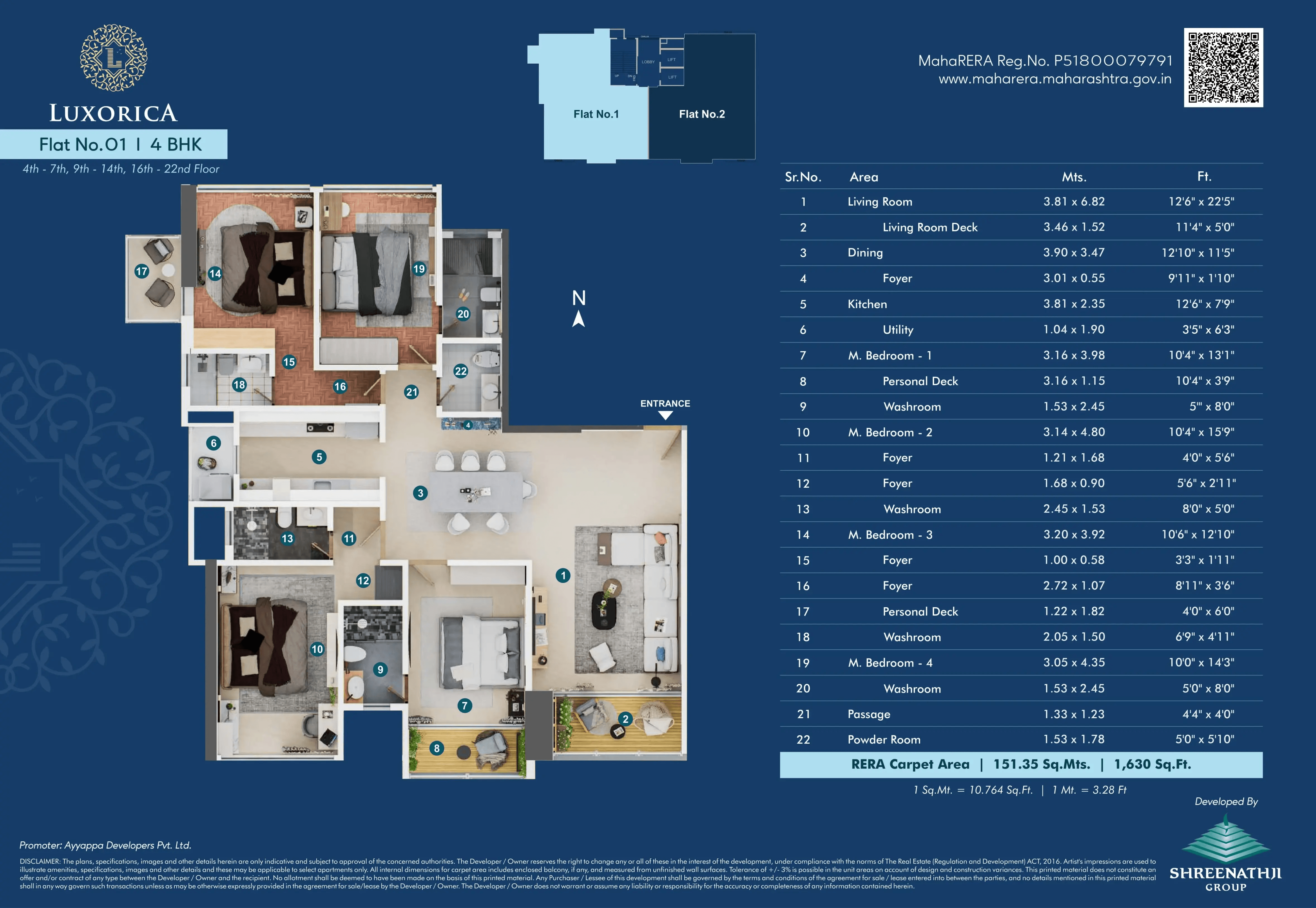 Marvel Of Malad Unit plan - 1630 sq.ft.