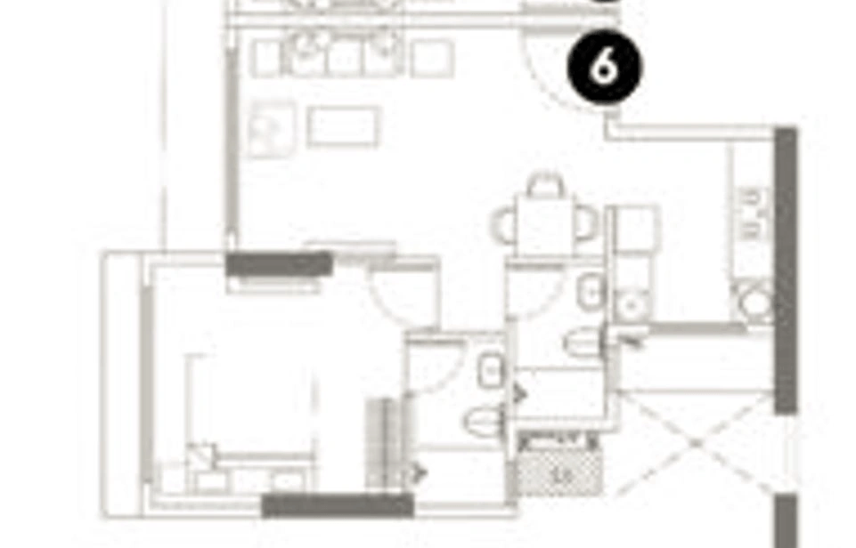 Silver Serenity Unit plan - 417 sq.ft.