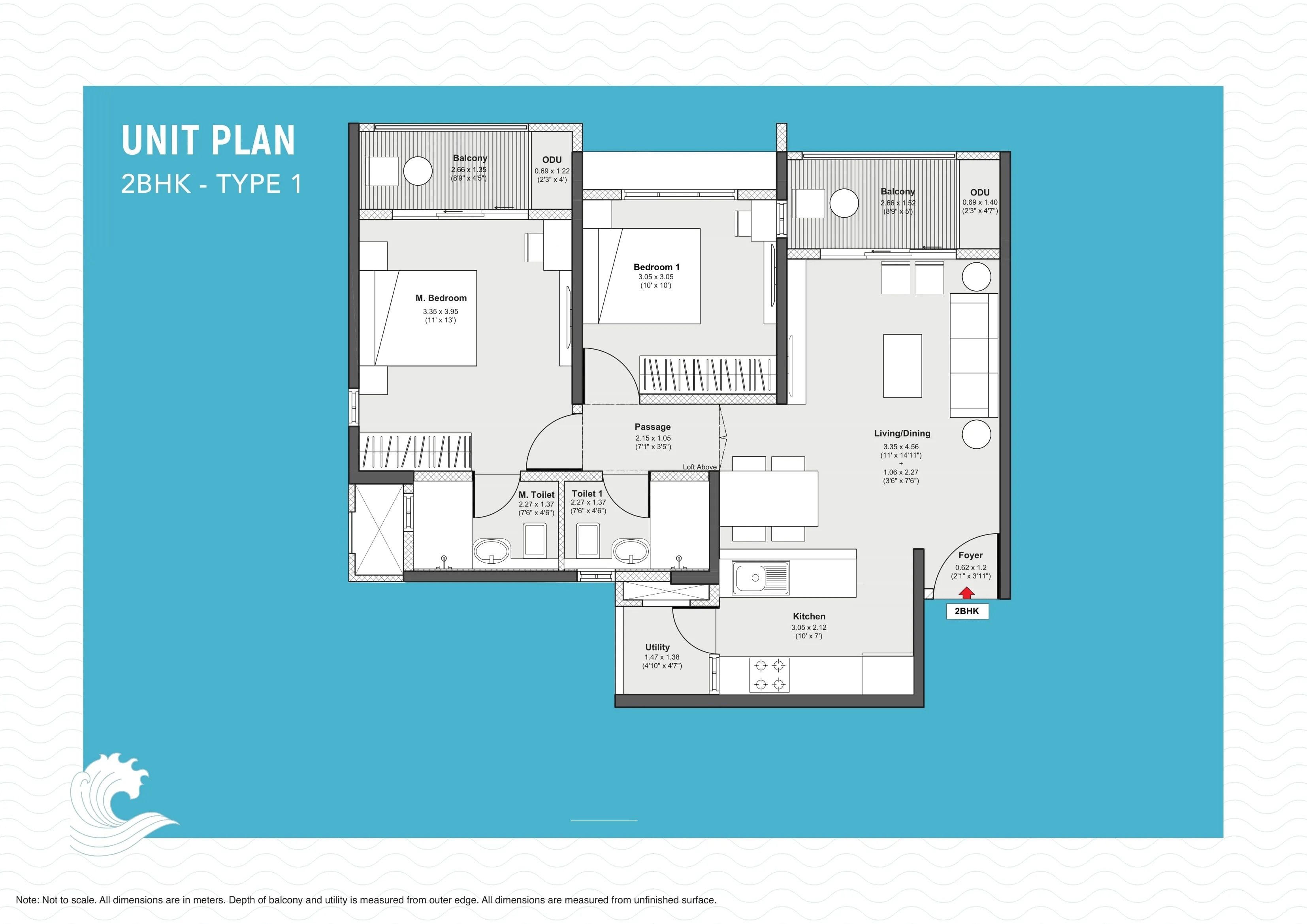 Unit plan - 766 sq.ft.