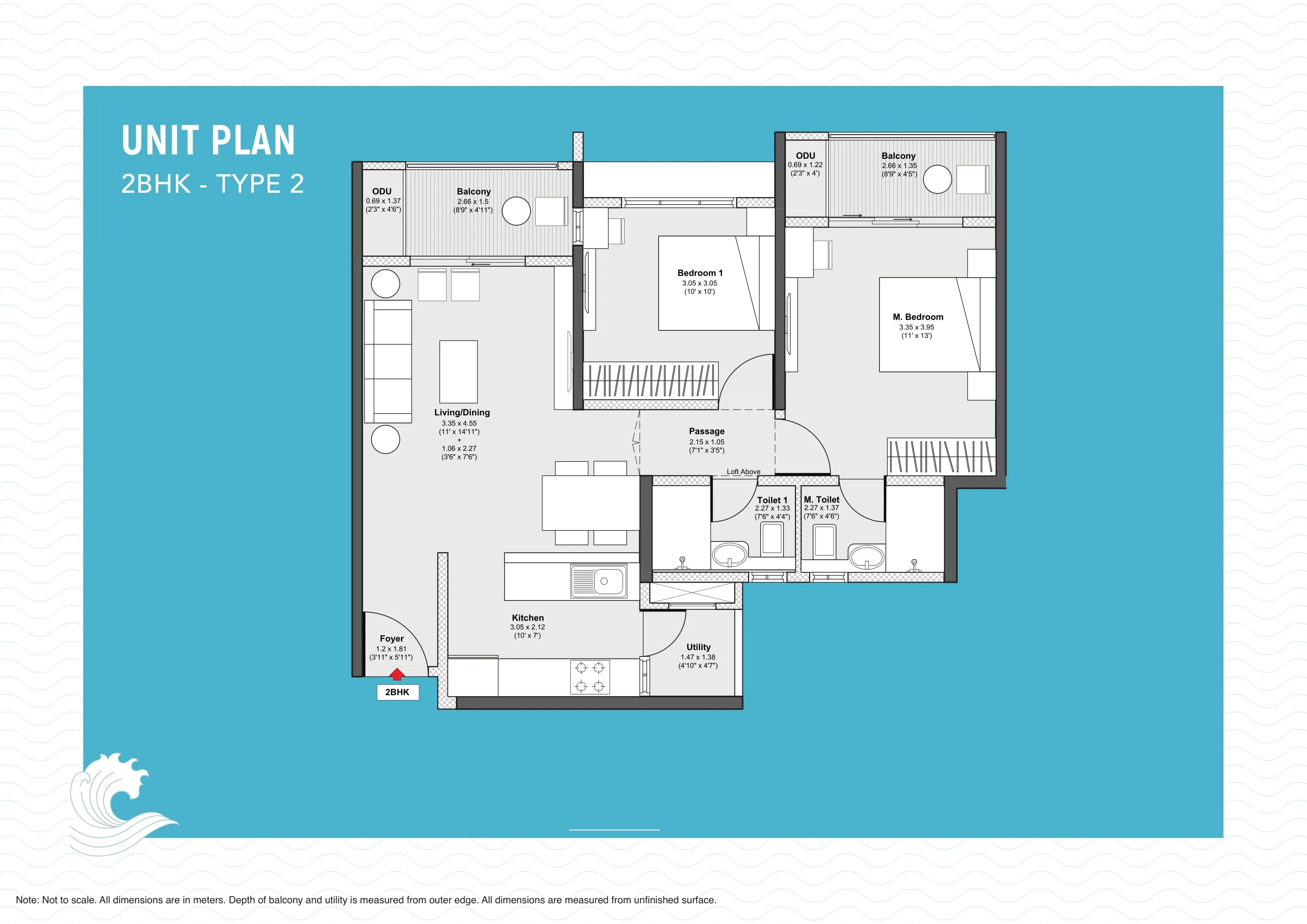 Godrej Serene Unit plan - 782 sq.ft.
