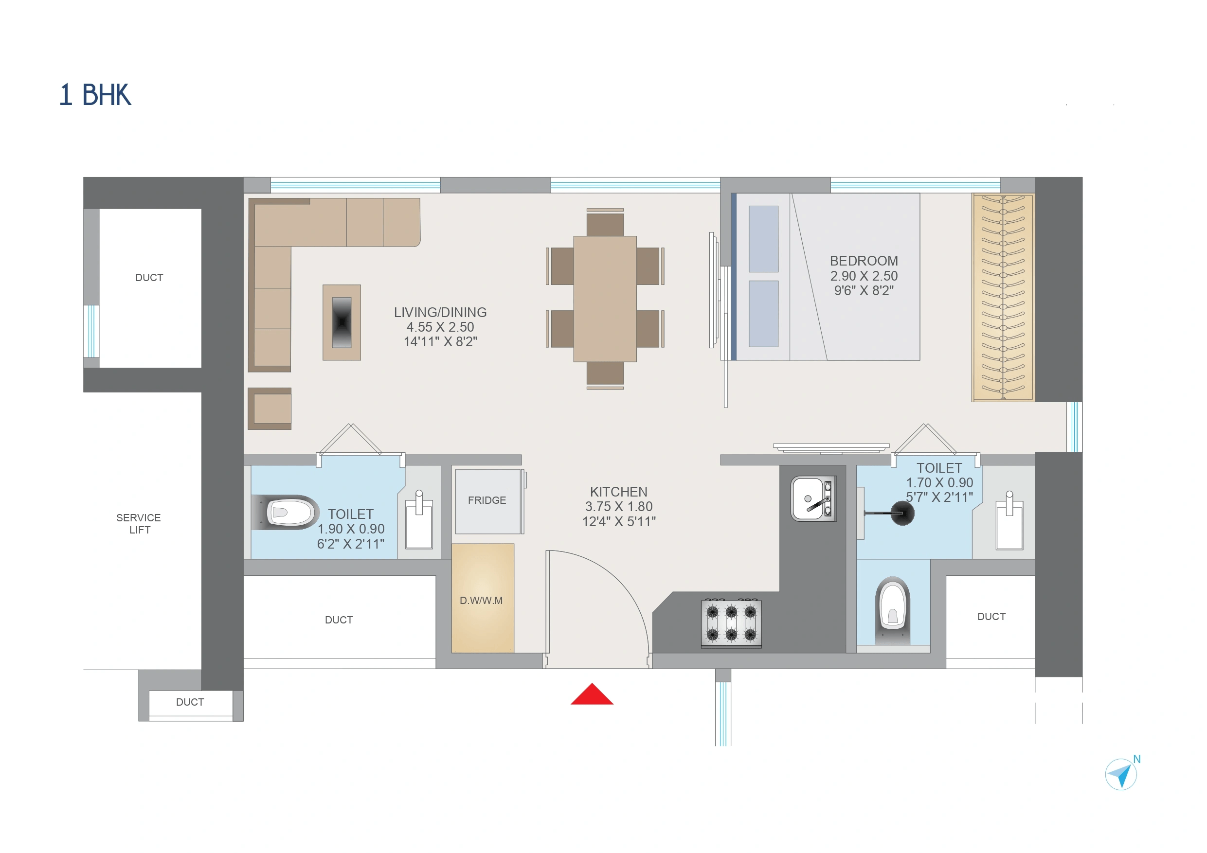 Unit plan - 330 sq.ft.
