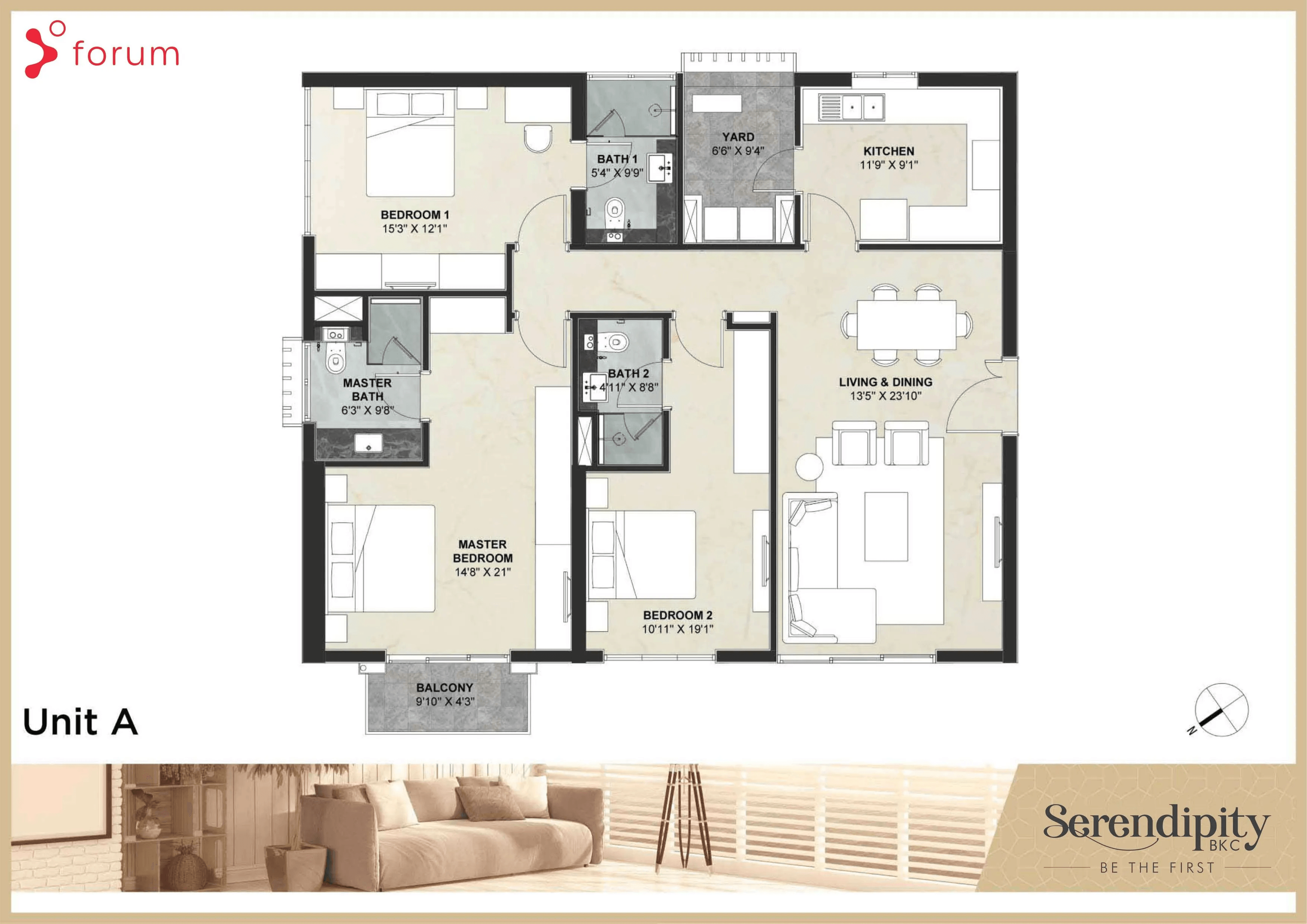 Unit plan - 1465 sq.ft.
