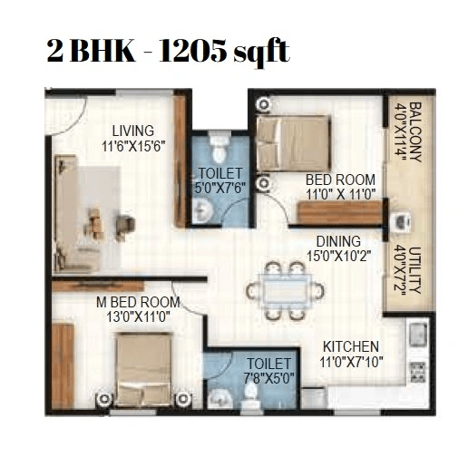 SSVR Niyaara Unit plan - 771 sq.ft.