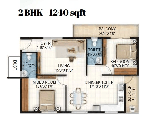 SSVR Niyaara Unit plan - 750 sq.ft.