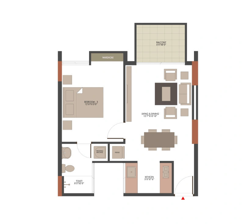 Unit plan - 487 sq.ft.
