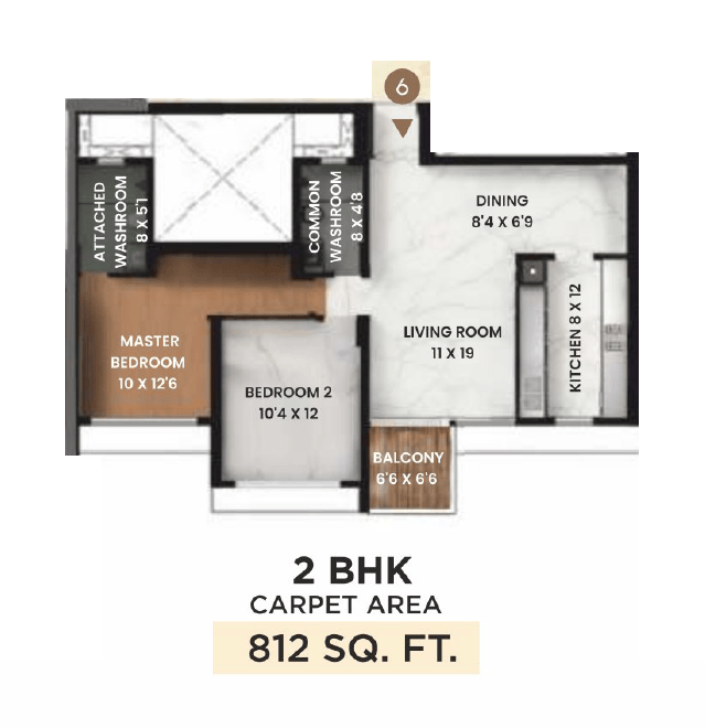 Unit plan - 812 sq.ft.