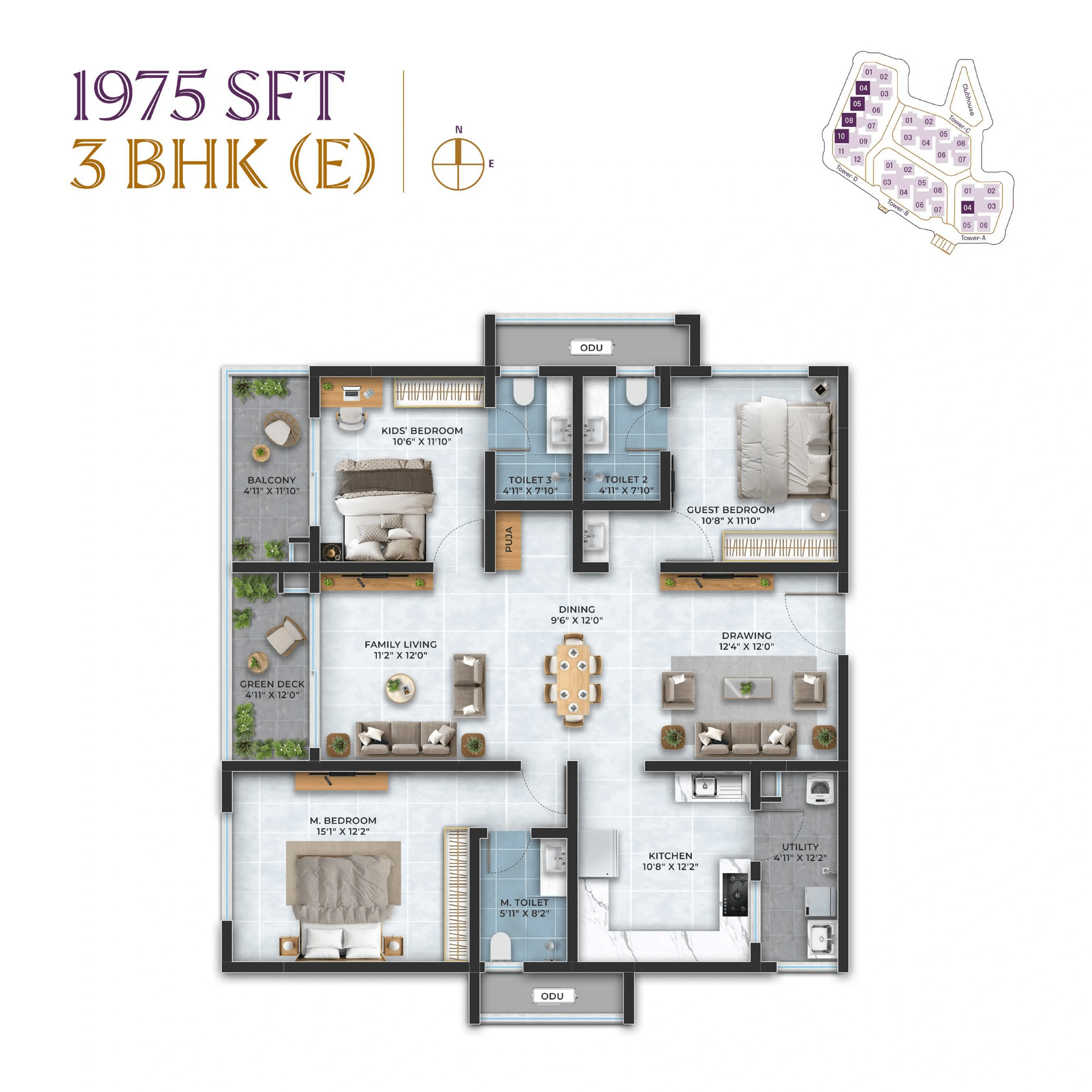 Unit plan - 1293 sq.ft.