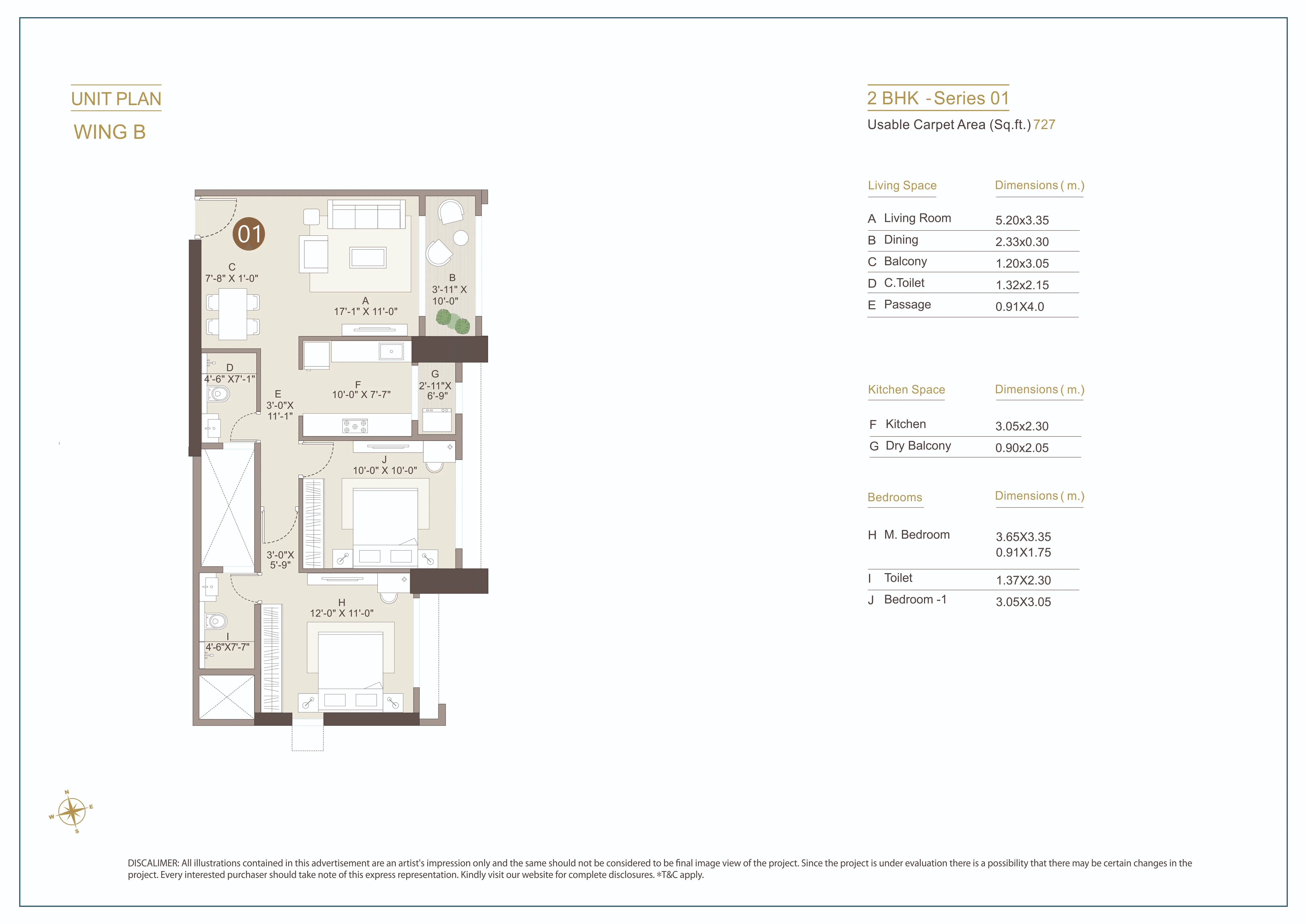 Unit plan - 725 sq.ft.