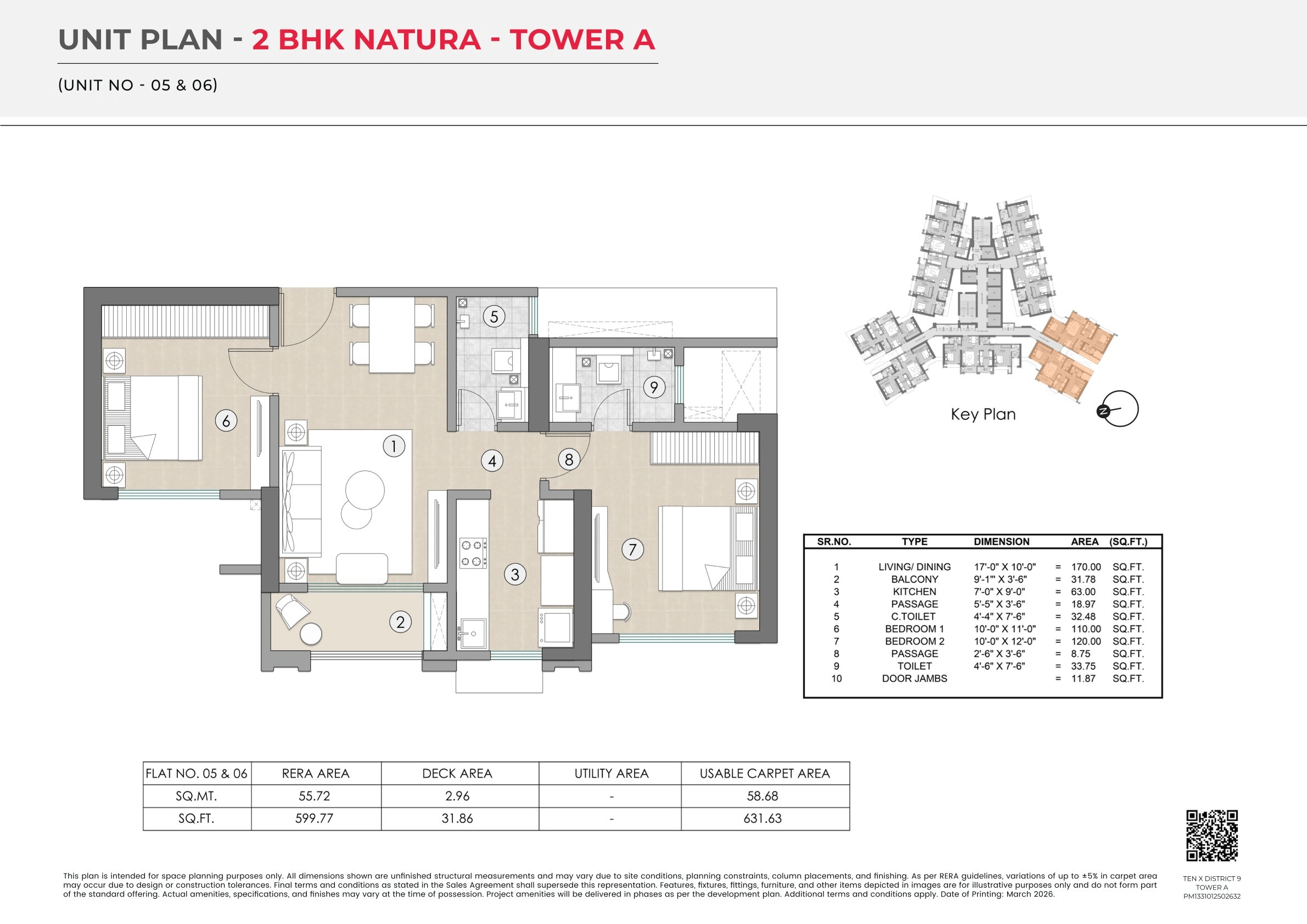 Raymond Ten x District 9 Unit plan - 632 sq.ft.