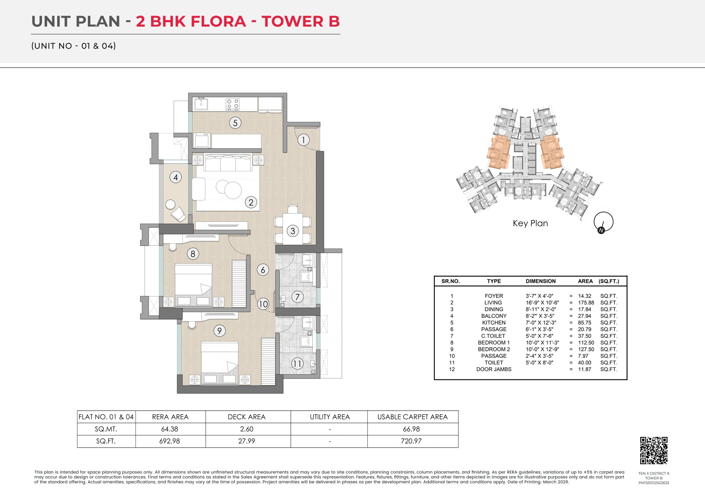 Raymond Ten x District 9 Unit plan - 721 sq.ft.