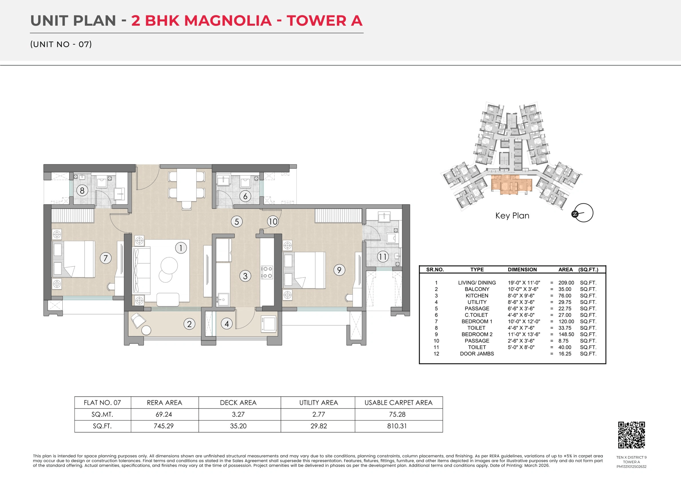 Raymond Ten x District 9 Unit plan - 810 sq.ft.