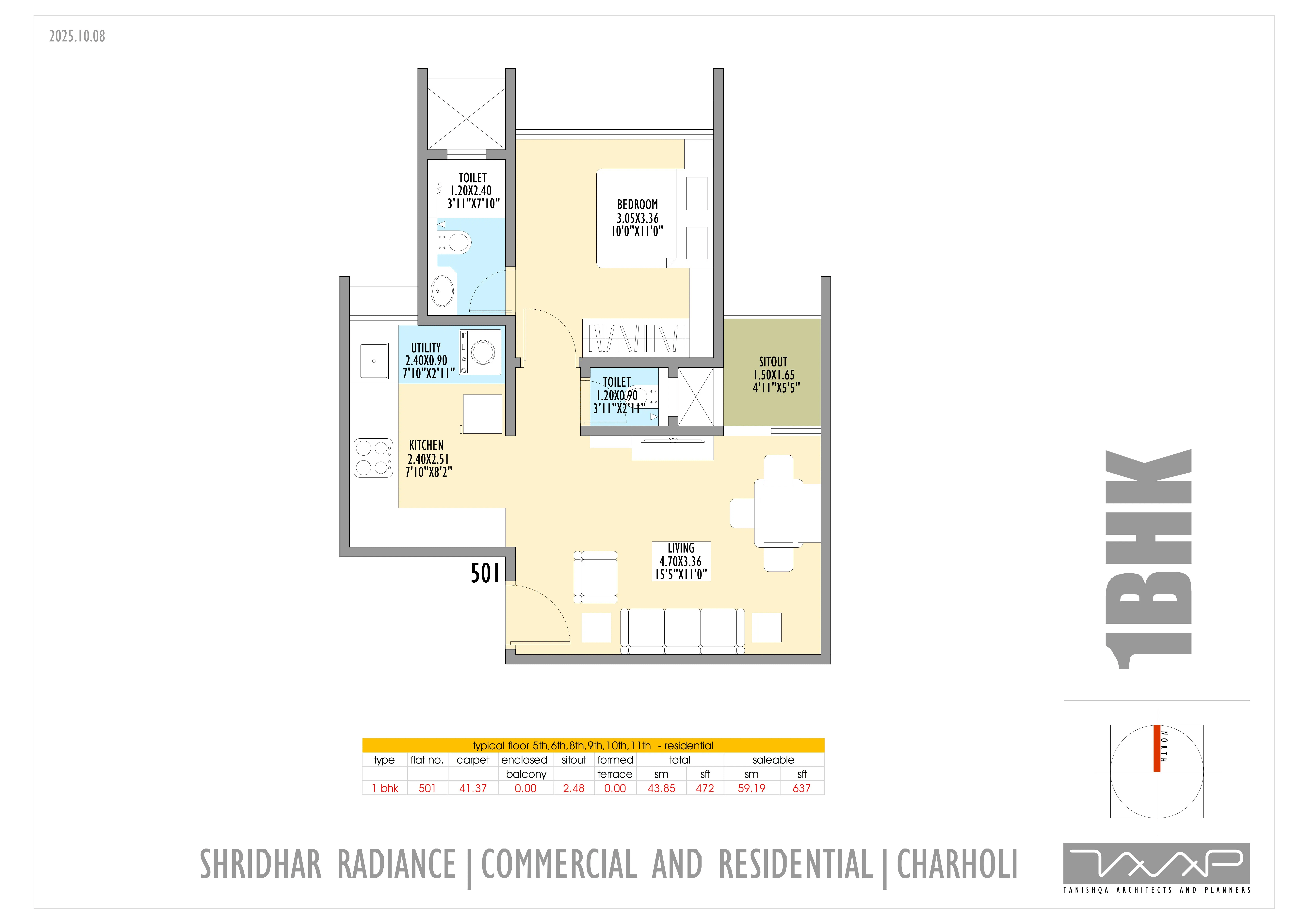 Shridhar Radiance Unit plan - 472 sq.ft.