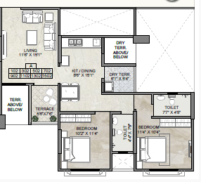 Anika Piccadilly Unit plan - 772 sq.ft.