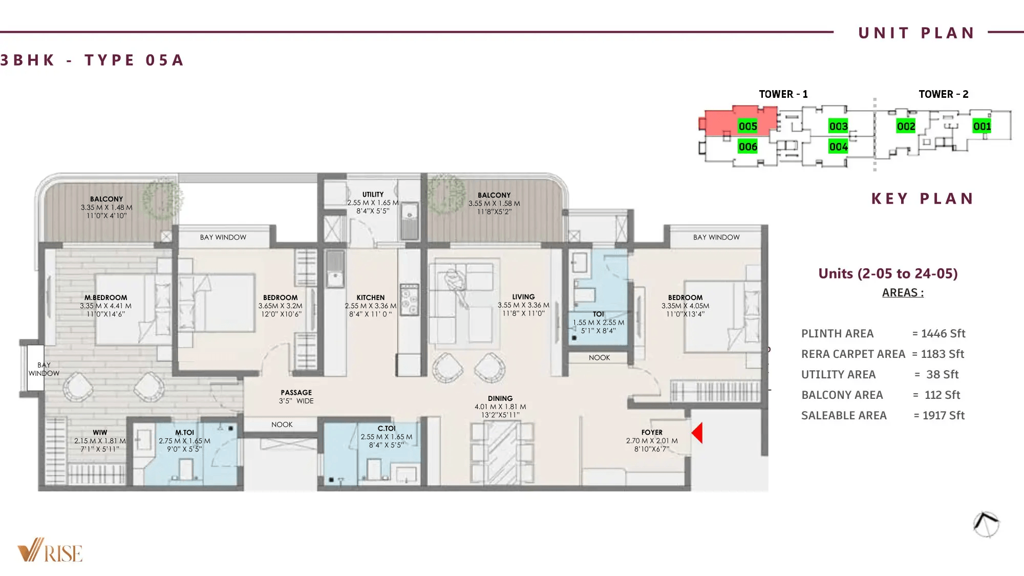 VRise The Loft Unit plan - 1183 sq.ft.