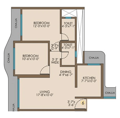 Mayfair Palmeira Unit plan - 645 sq.ft.