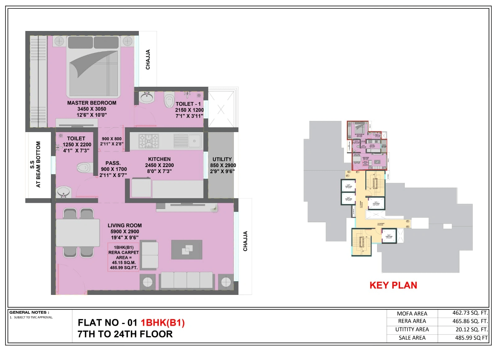 Unit plan - 486 sq.ft.