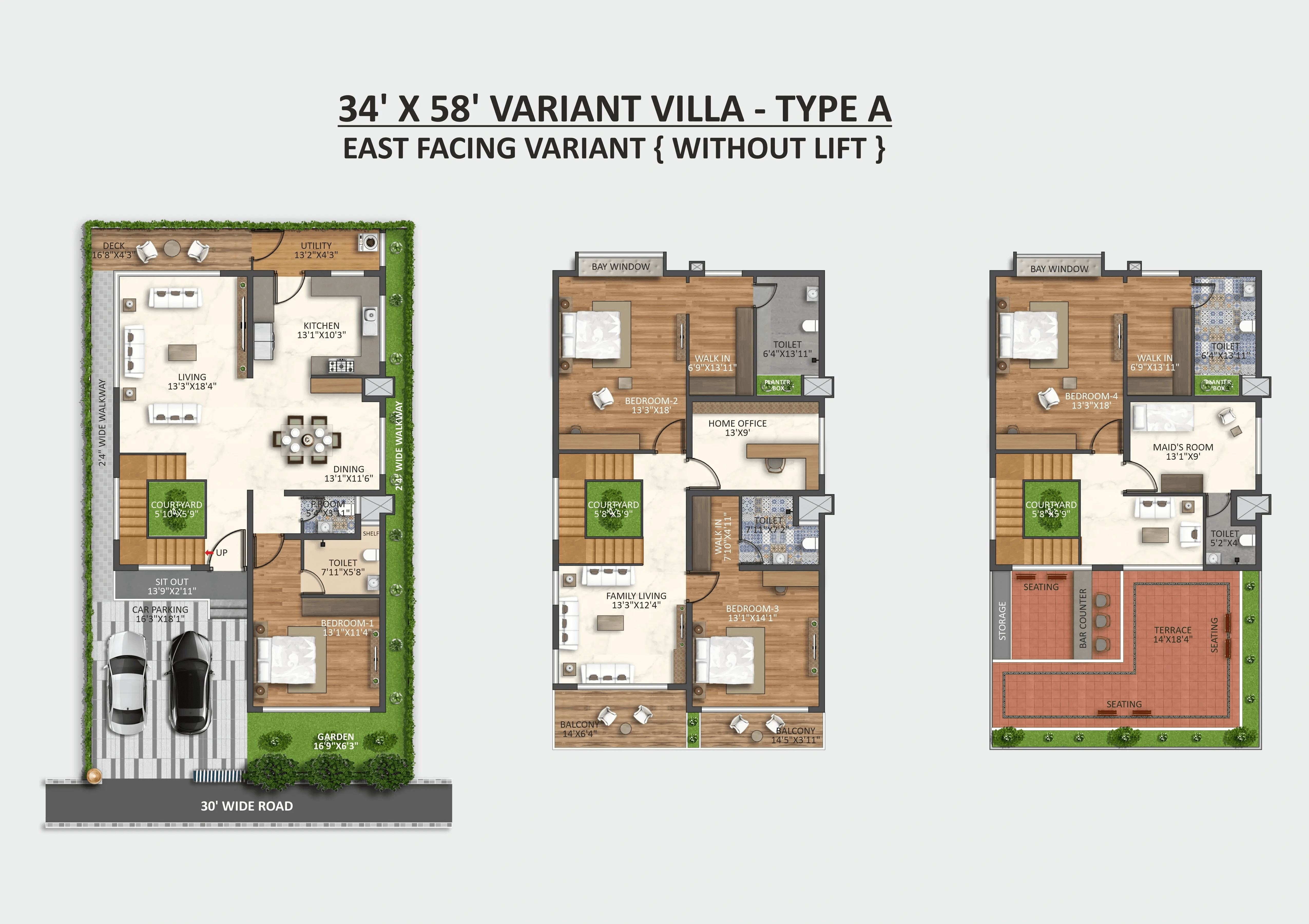 Ruchira Villa Feliz Unit plan - 1976 sq.ft.