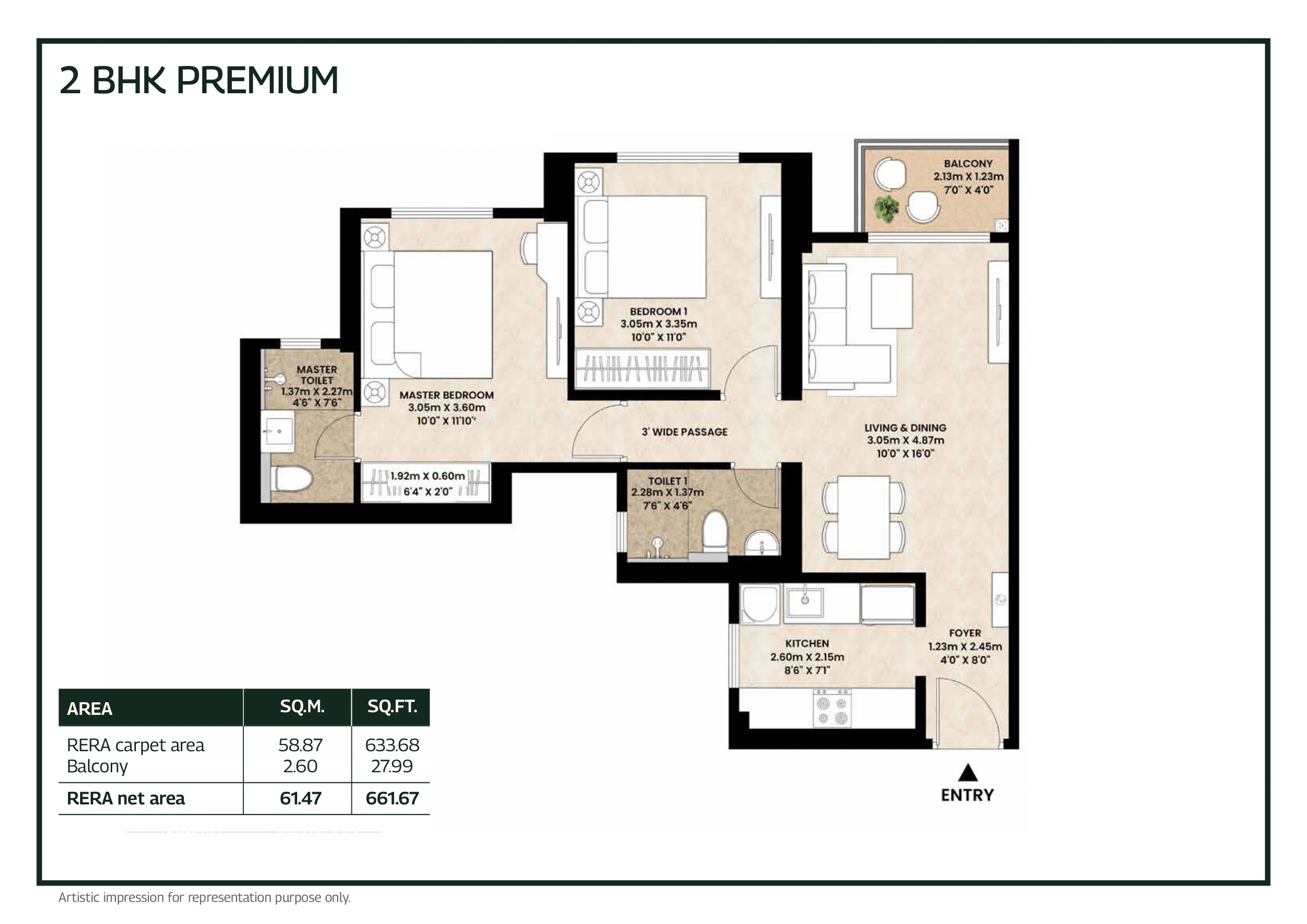 Unit plan - 662 sq.ft.
