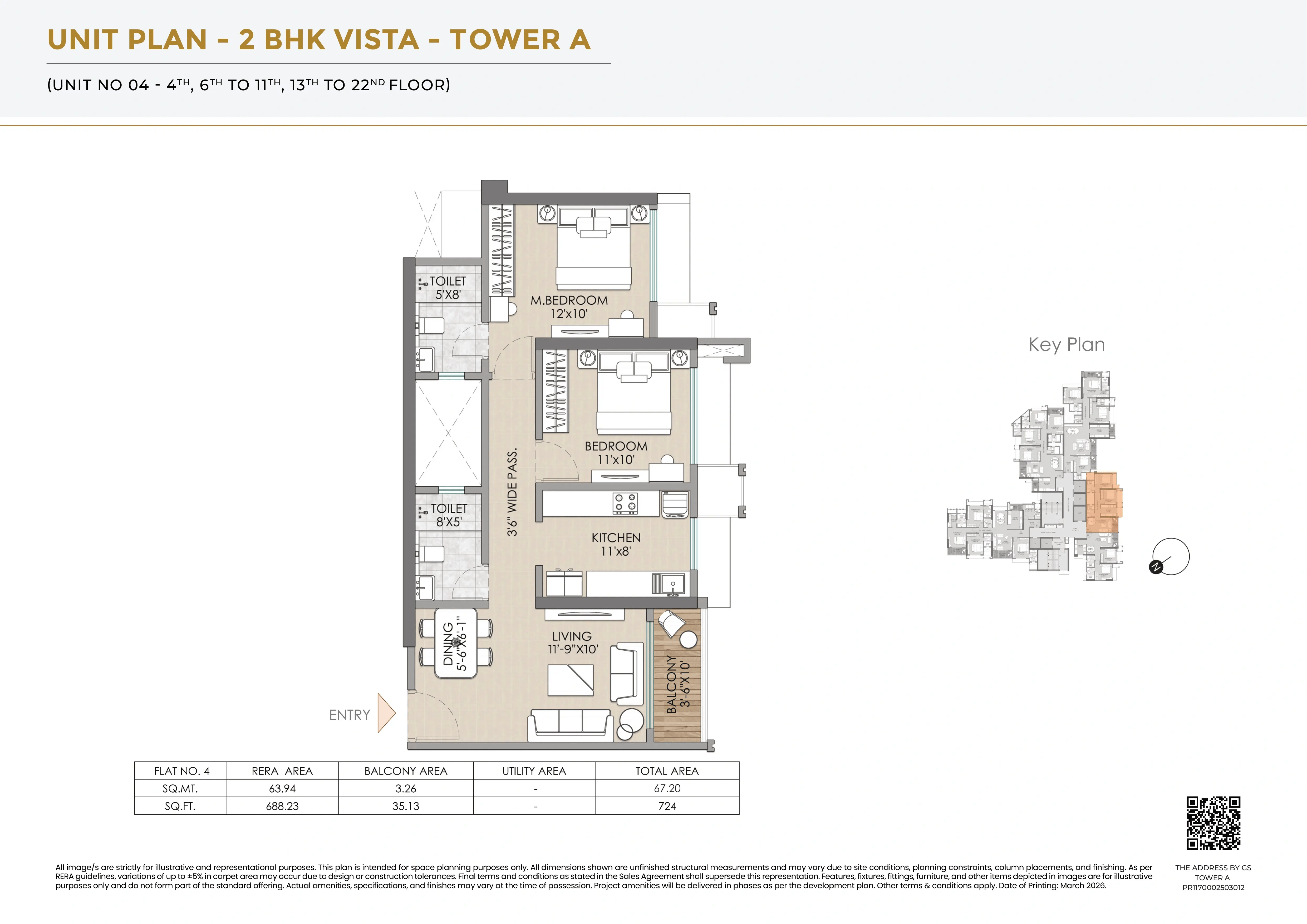 Unit plan - 724 sq.ft.
