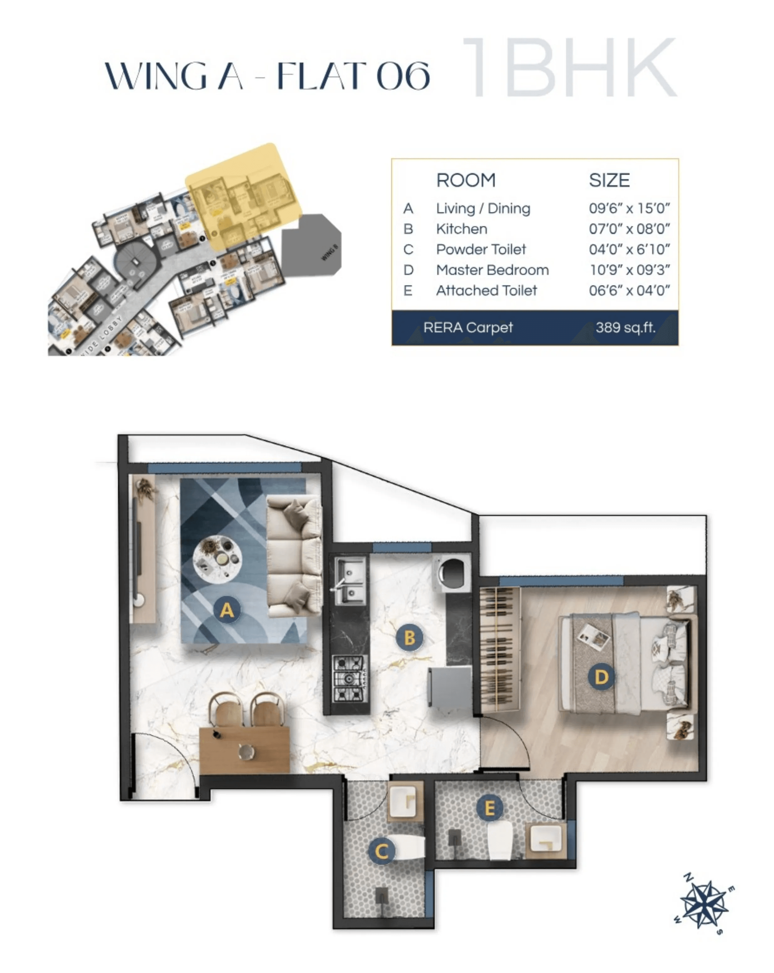 DTG Ashford Unit plan - 389 sq.ft.