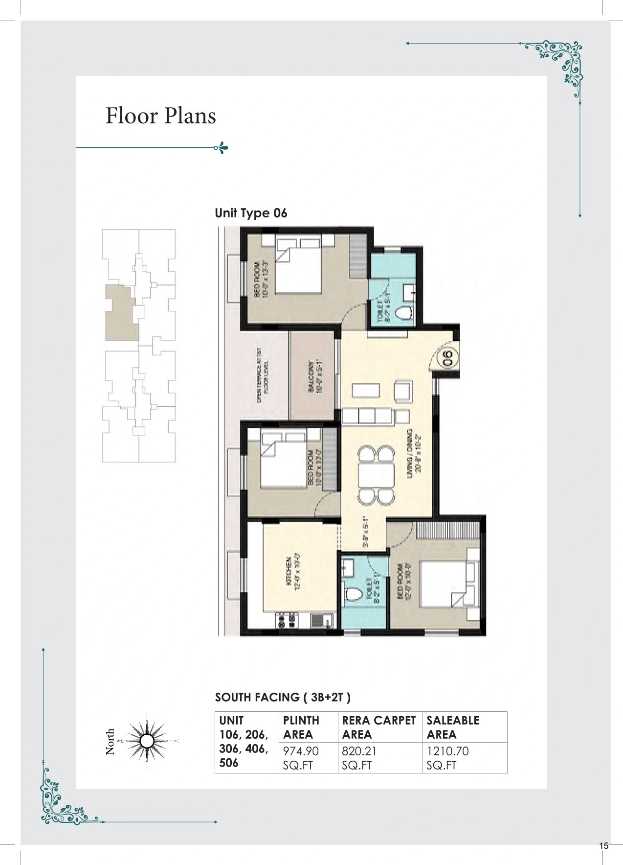BBCL Eshana Unit plan - 820 sq.ft.