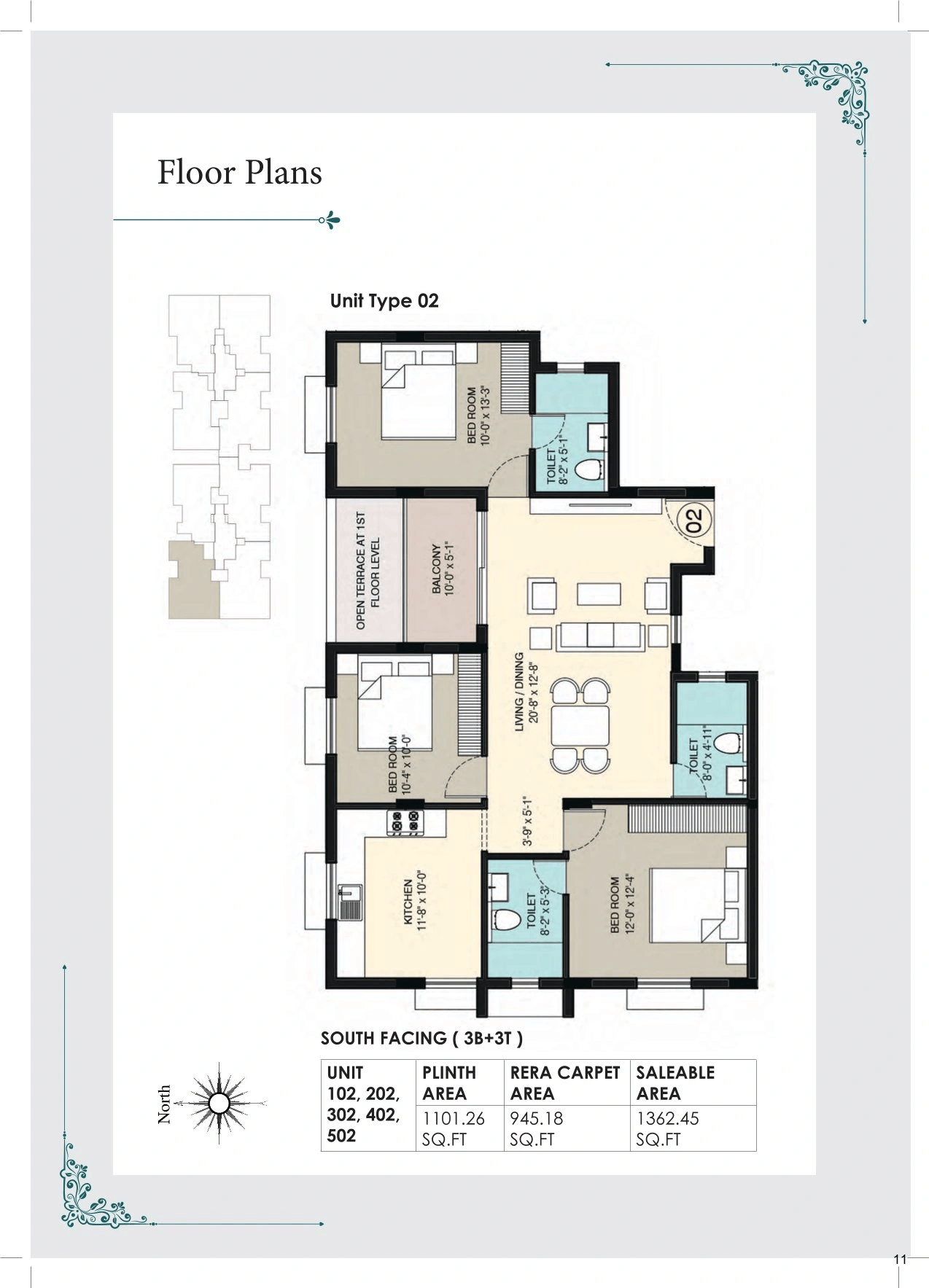 BBCL Eshana Unit plan - 945 sq.ft.