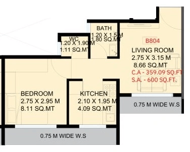 Unit plan - 360 sq.ft.