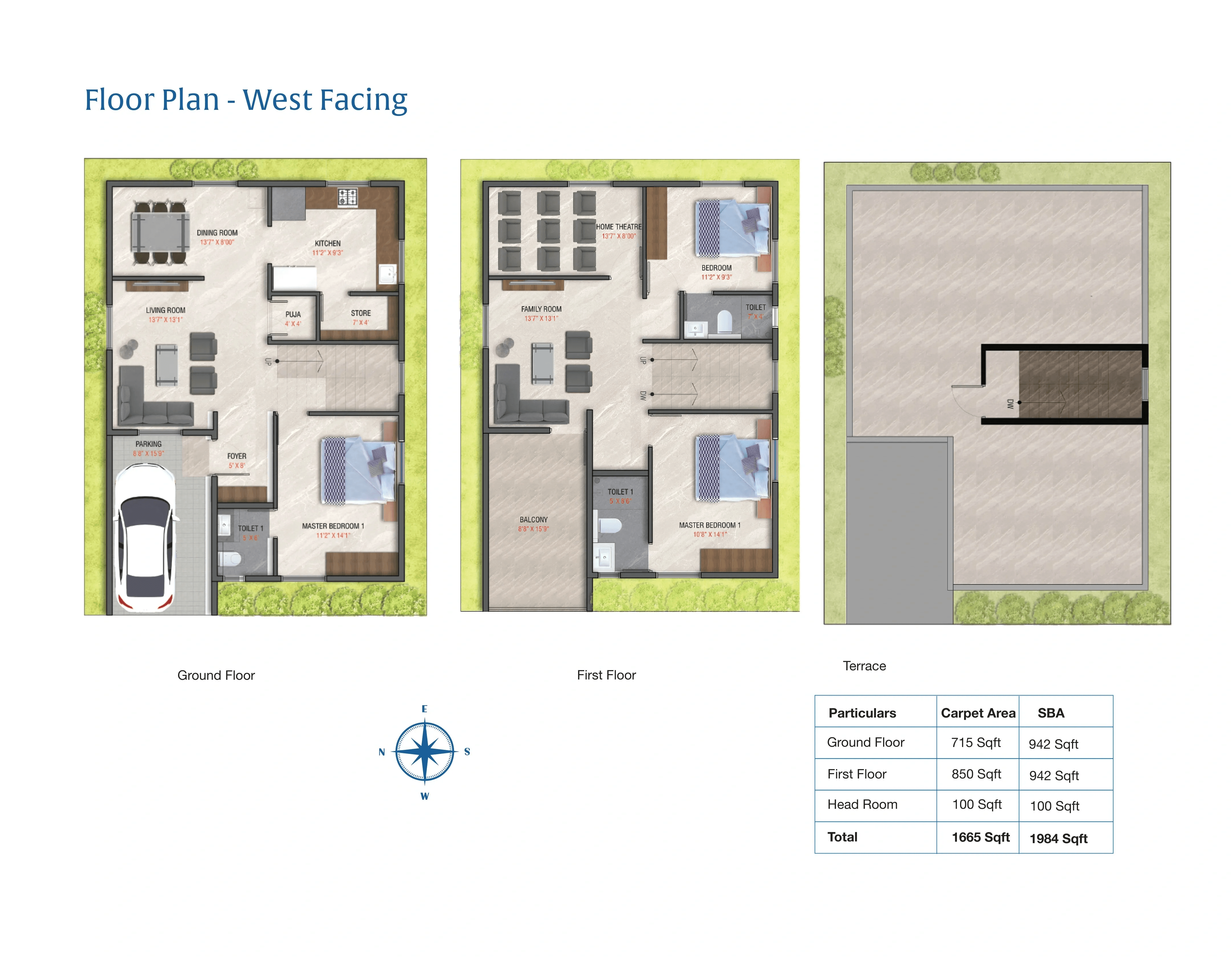 Unit plan - 1200 sq.ft.