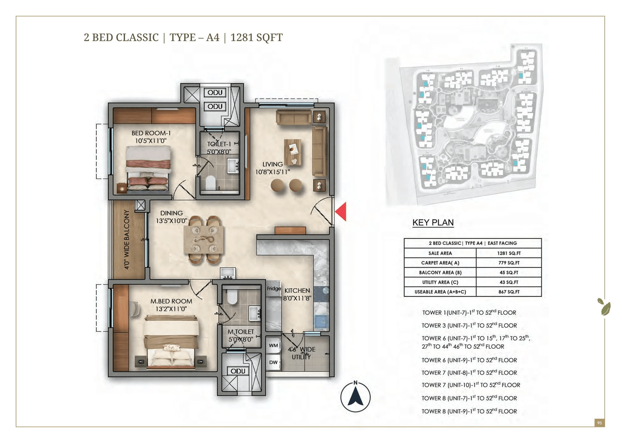 Prestige Golden Grove Unit plan - 779 sq.ft.