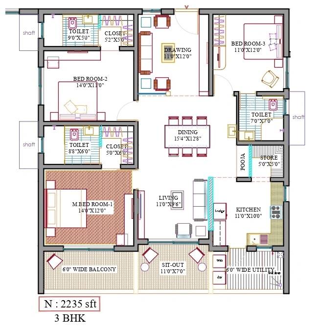 Unit plan - 1564 sq.ft.