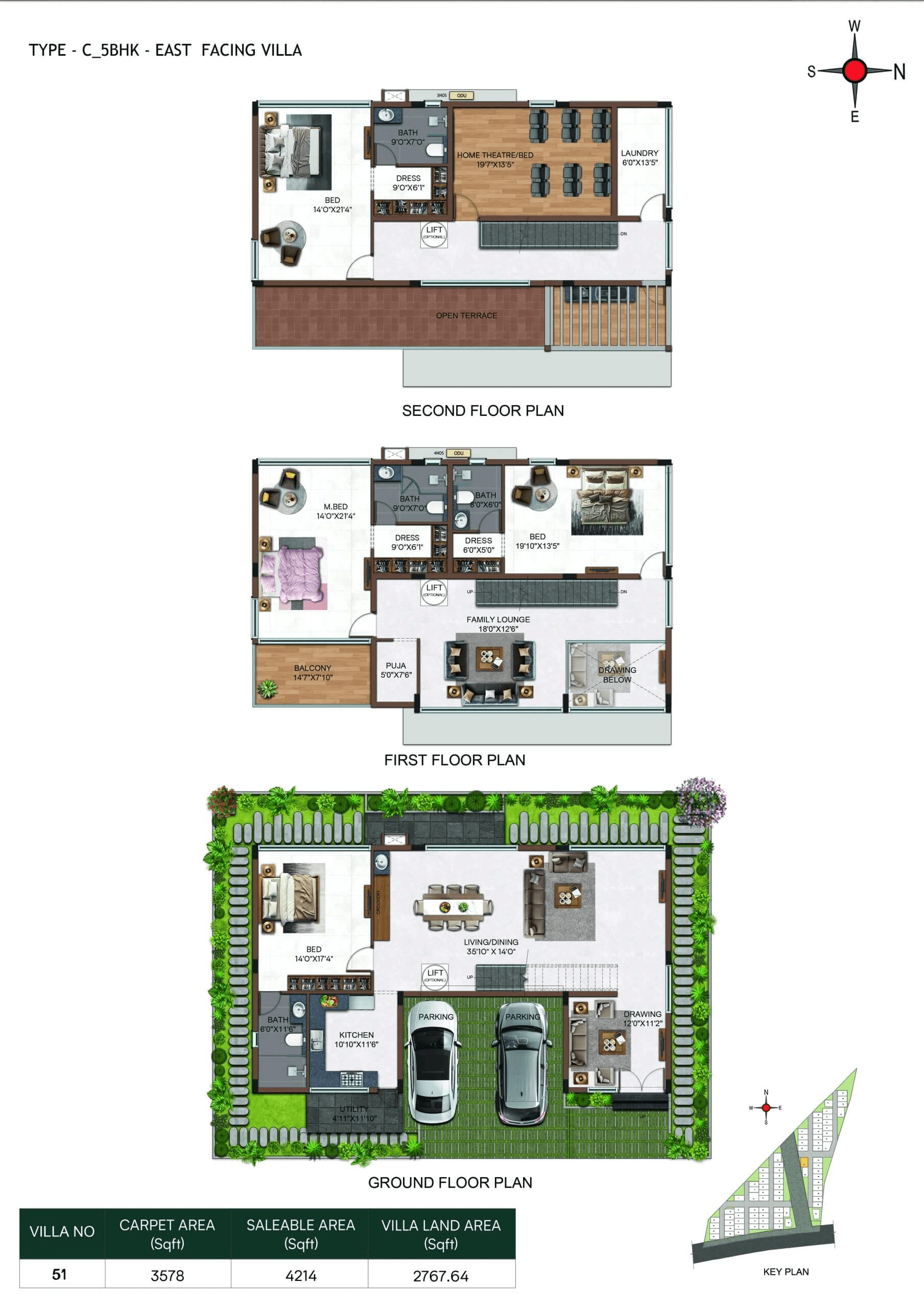 Casagrand Belair Unit plan - 3578 sq.ft.