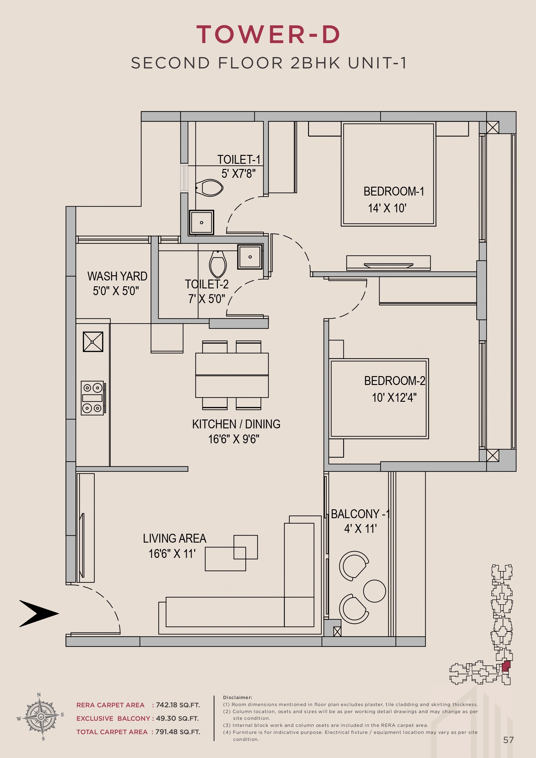 Unit plan - 791 sq.ft.