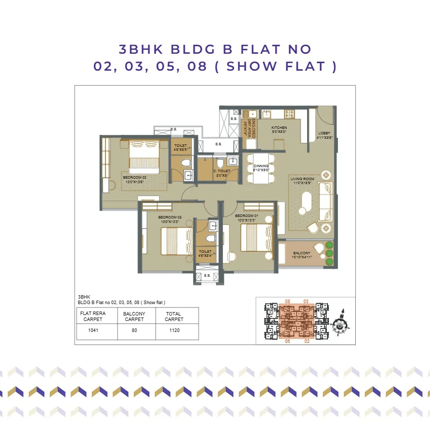 Unit plan - 1121 sq.ft.
