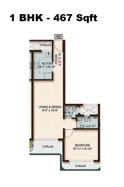 Unit plan - 467 sq.ft.
