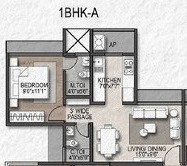 Vastu Park Unit plan - 416 sq.ft.