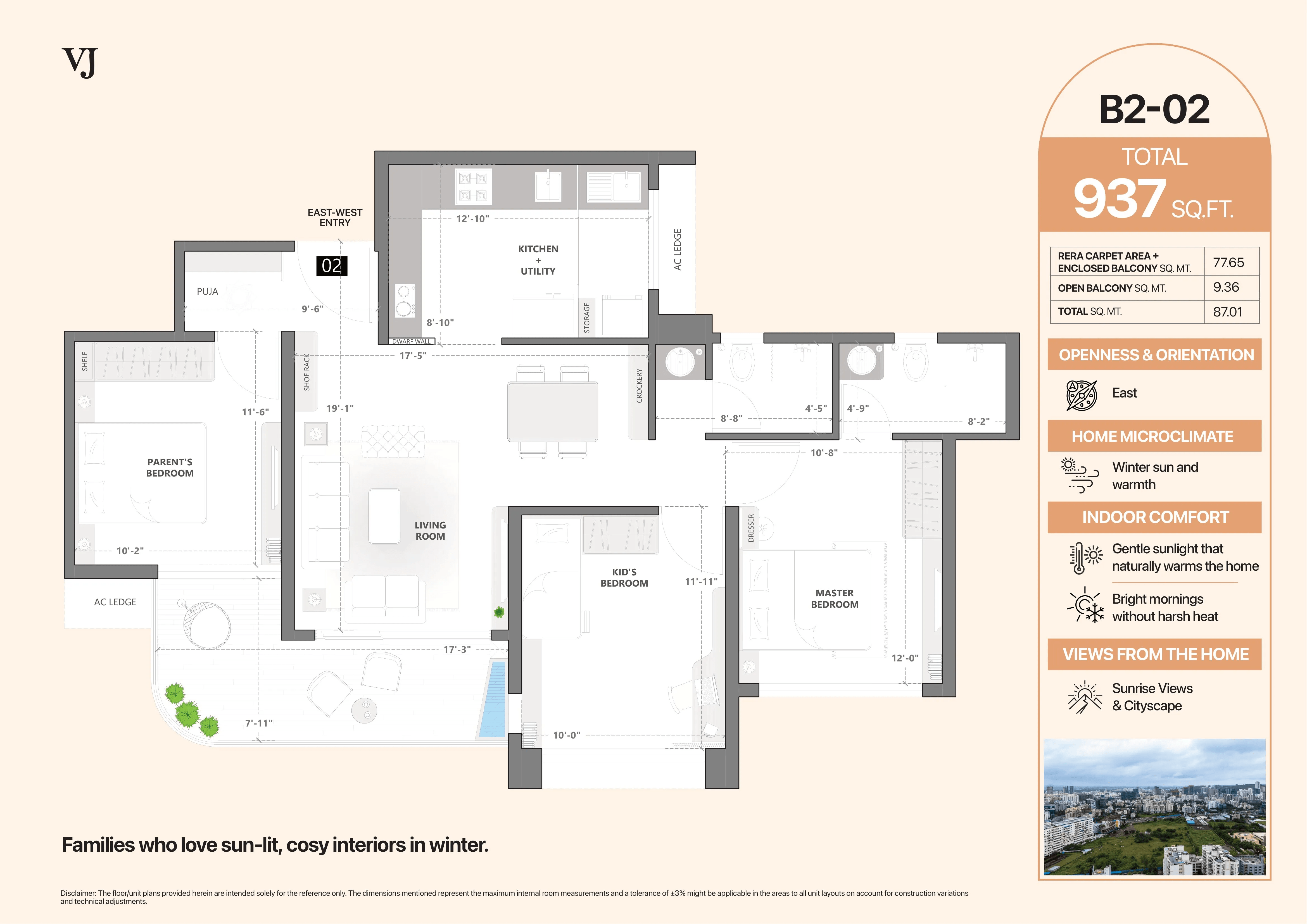 VJ Palladio Laviento Unit plan - 937 sq.ft.