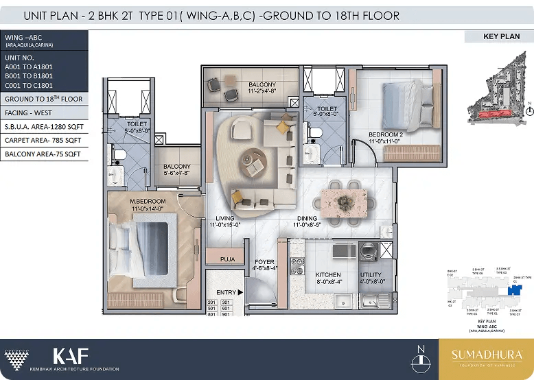 Unit plan - 896 sq.ft.