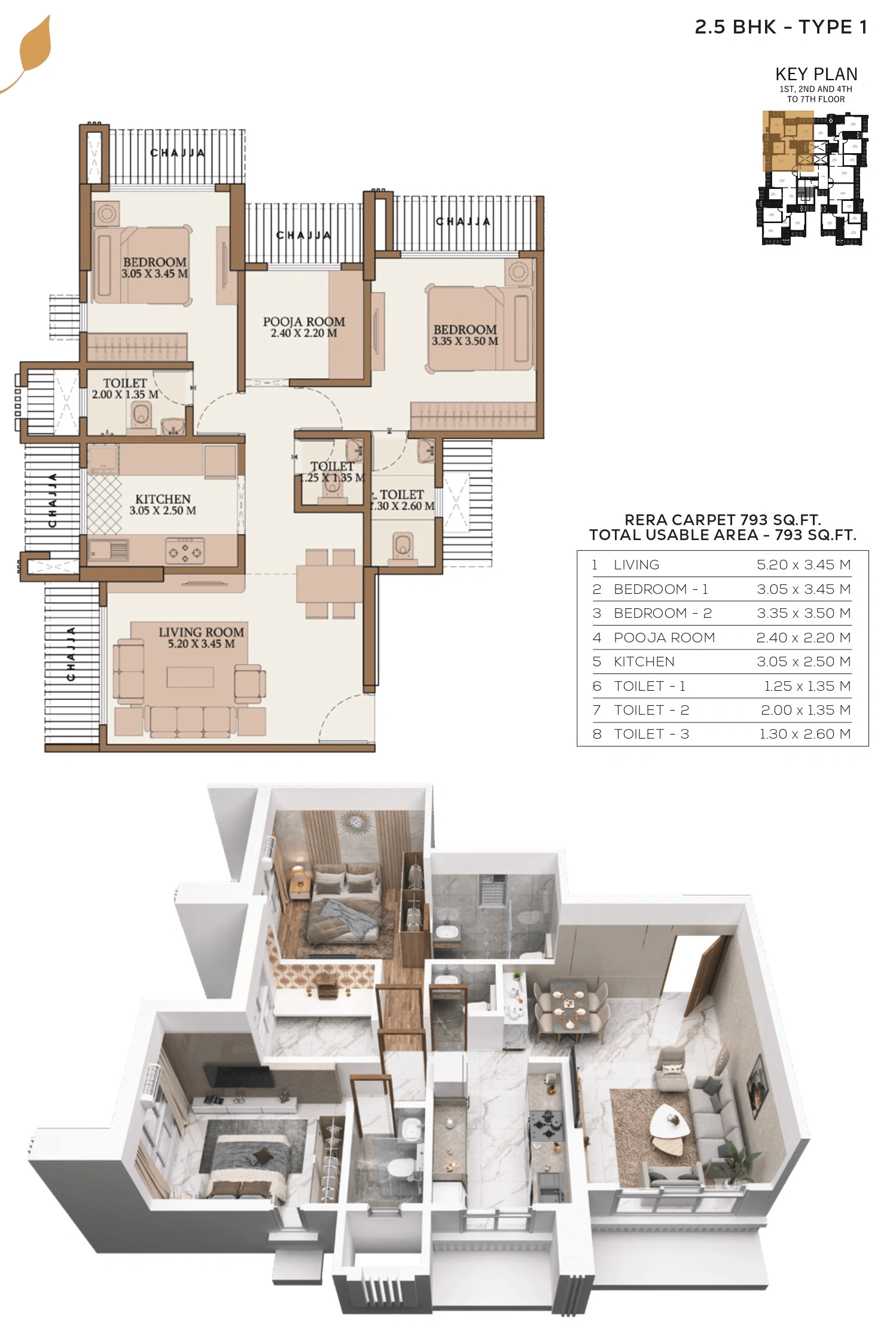 Unit plan - 793 sq.ft.