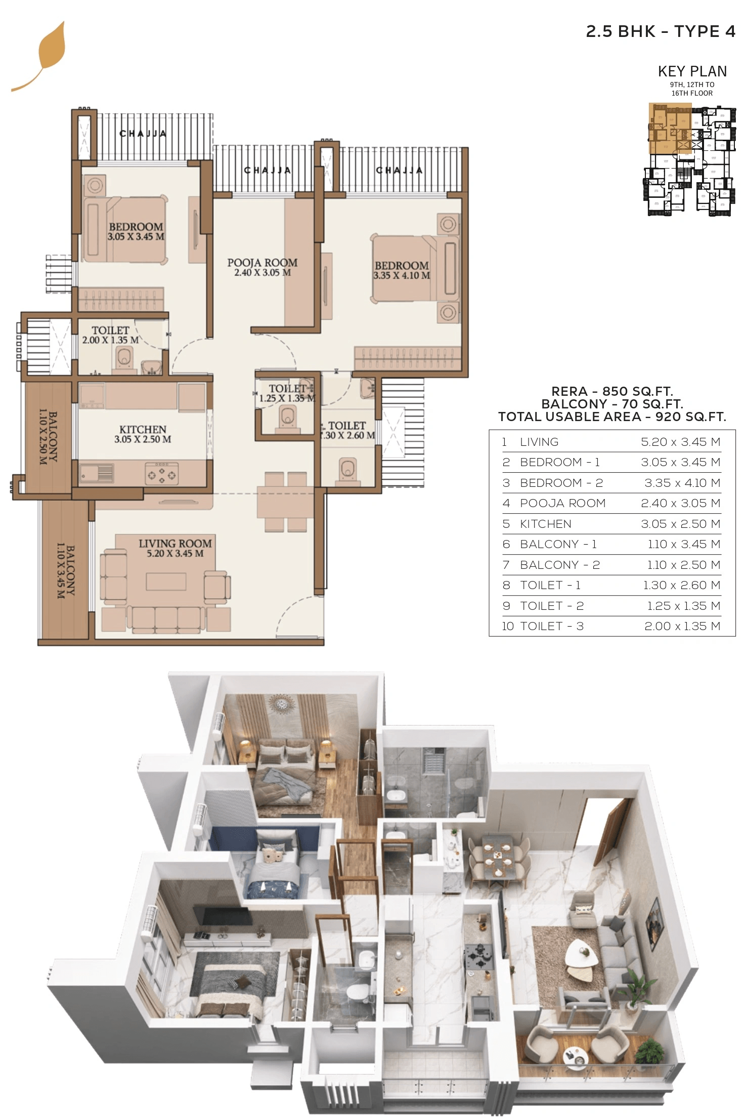 Mahalakshmi Anand One Unit plan - 920 sq.ft.