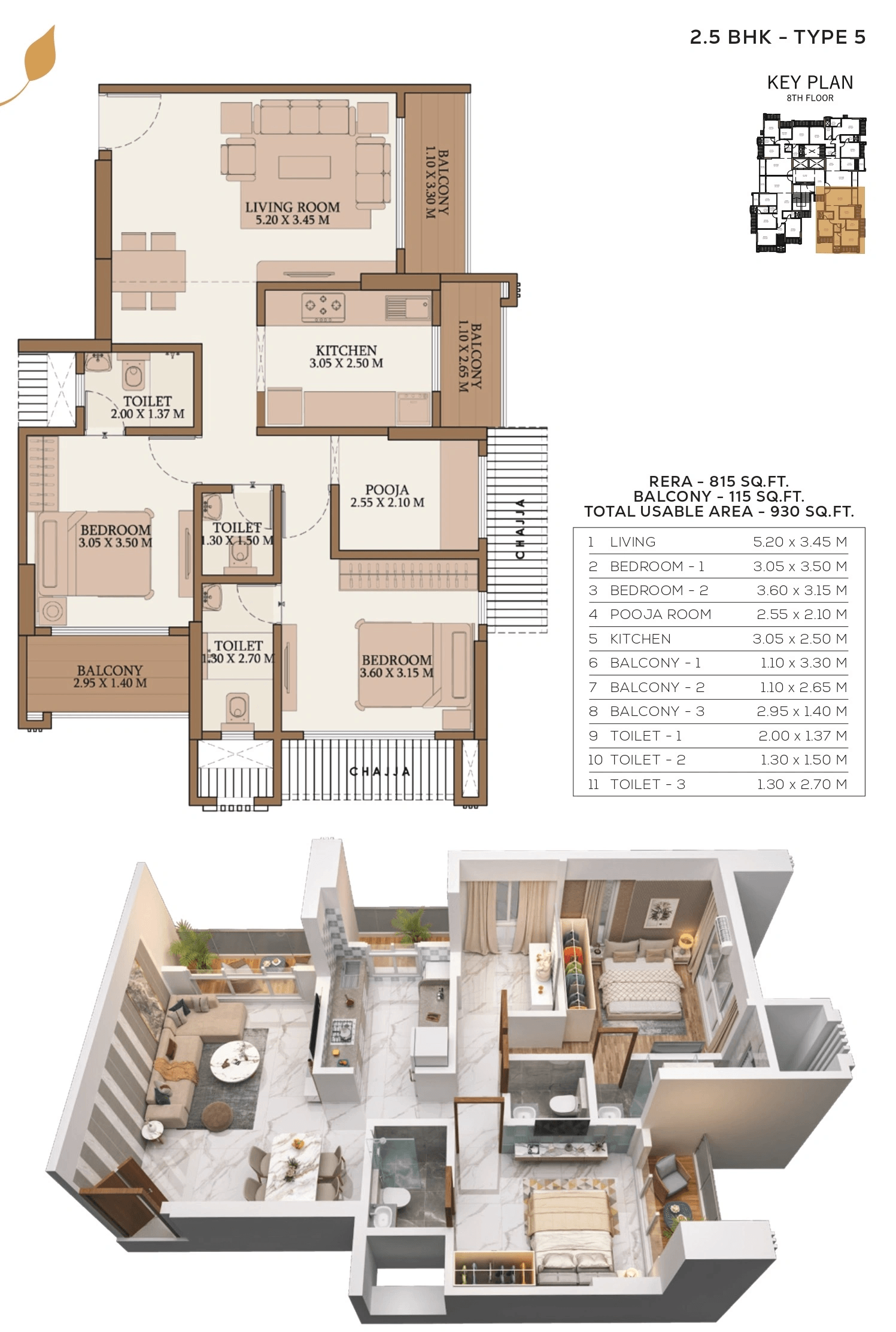 Mahalakshmi Anand One Unit plan - 930 sq.ft.
