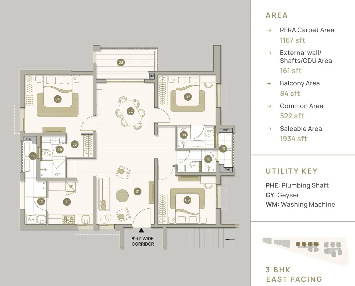 Myscape Palma Unit plan - 1167 sq.ft.