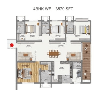 CINQ by Raghava Unit plan - 2577 sq.ft.