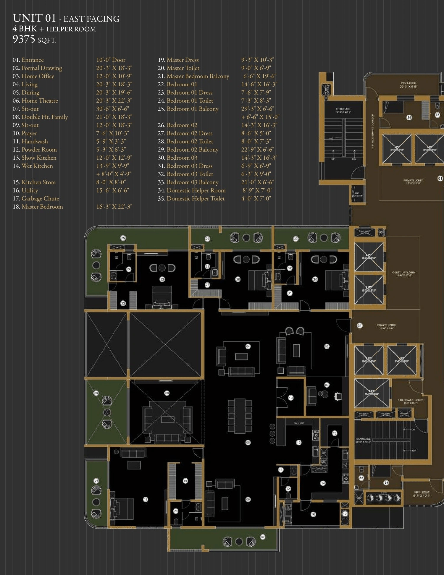 Aurum by Sree Varaaha Unit plan - 6750 sq.ft.