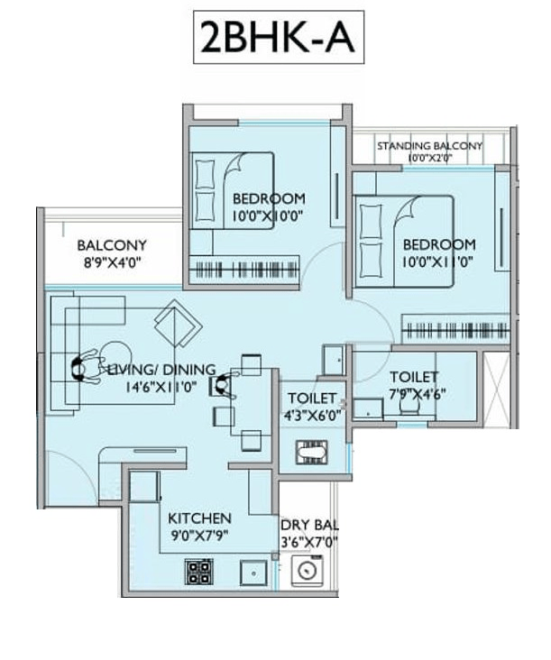 Shankeshwar Citadel Unit plan - 639 sq.ft.
