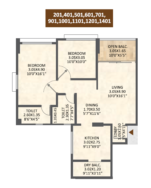 Sanjay Kakade Le Skylark Unit plan - 831 sq.ft.