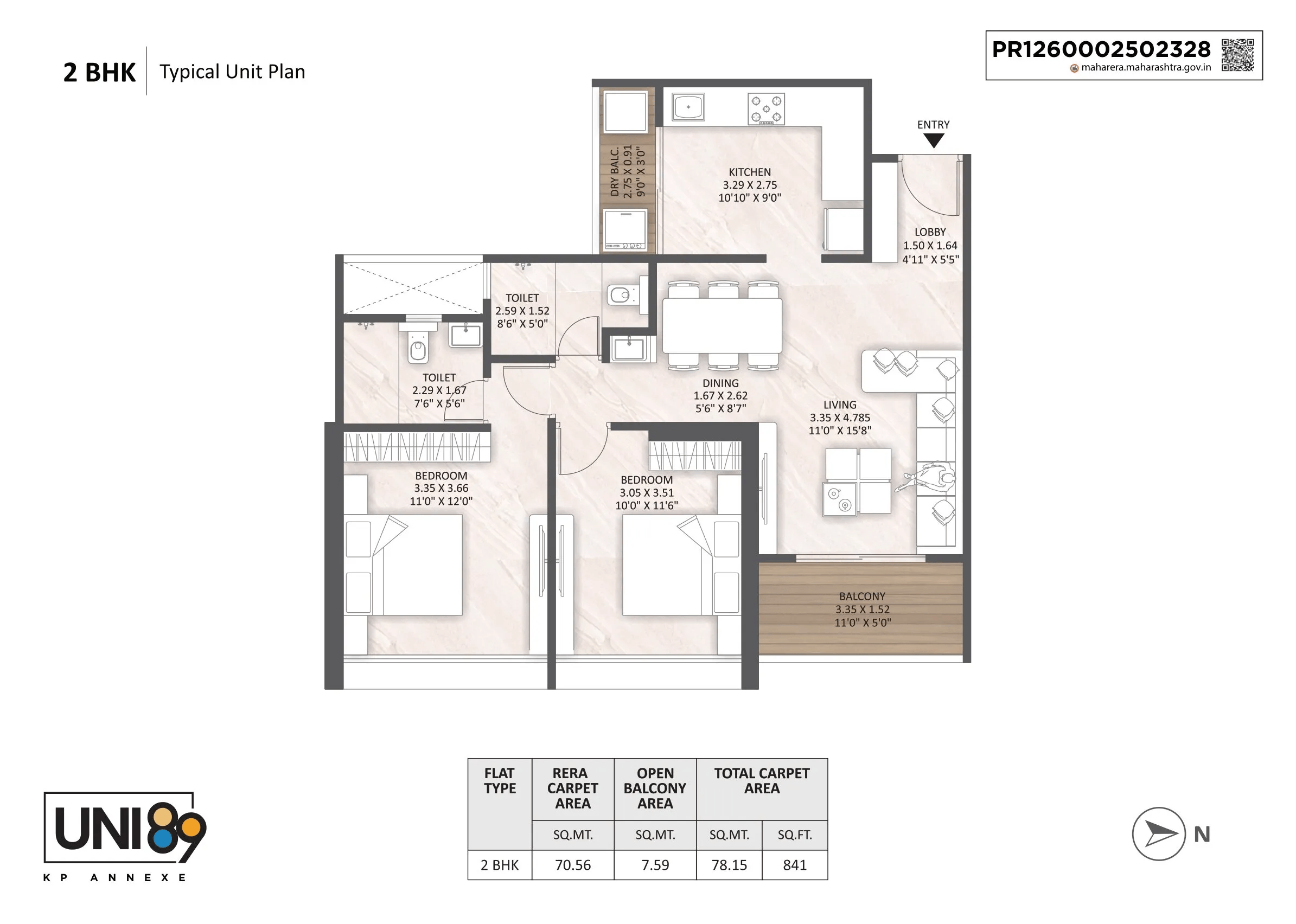 Unit plan - 841 sq.ft.