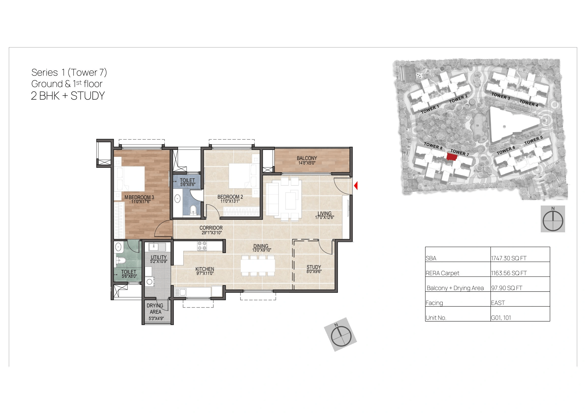 Mana Skanda Forest Province Unit plan - 1164 sq.ft.