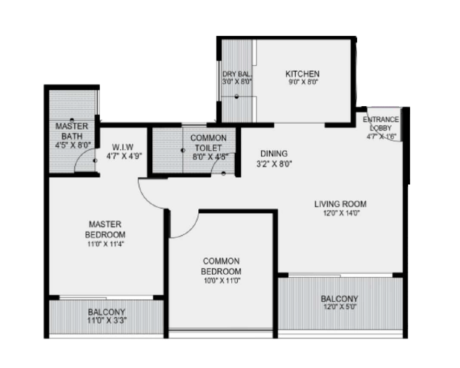 Om Mangalam Samruddhi Unit plan - 785 sq.ft.