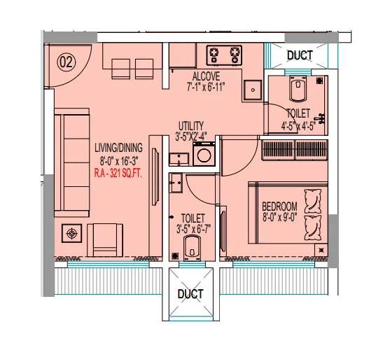 Unit plan - 321 sq.ft.